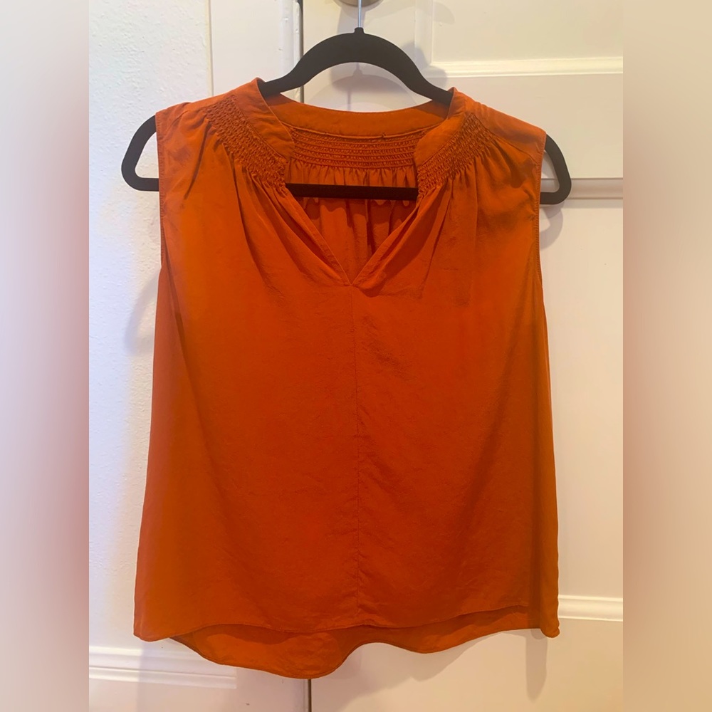Rust colored silk blouse